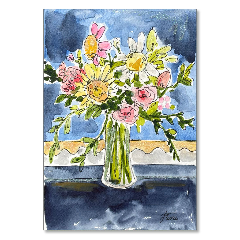 "MINI FLORAL 5" ORIGINAL WATERCOLOR