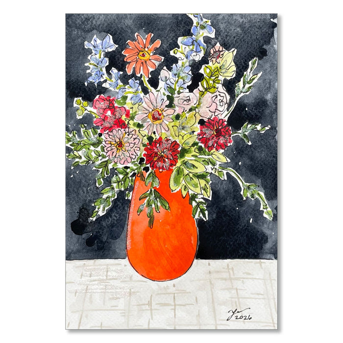 "MINI FLORAL 6" ORIGINAL WATERCOLOR