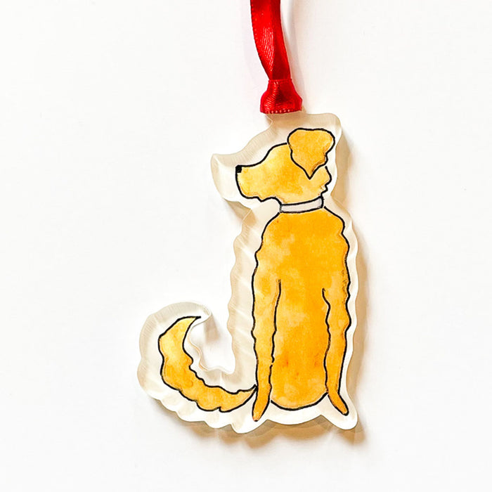 "YELLOW DOODLE" Acrylic Ornament