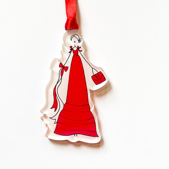"HIGH STYLE: RED GOWN" Acrylic Ornament