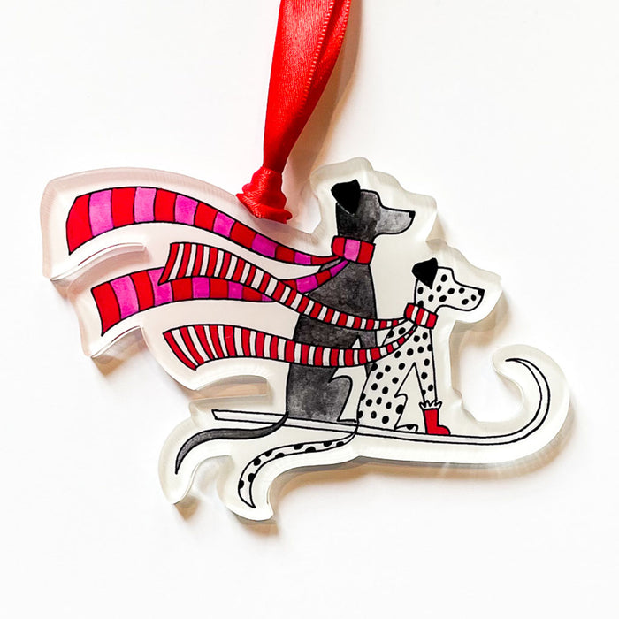 "ZOEY & CARROTT GO SLEDDING" Acrylic Ornament