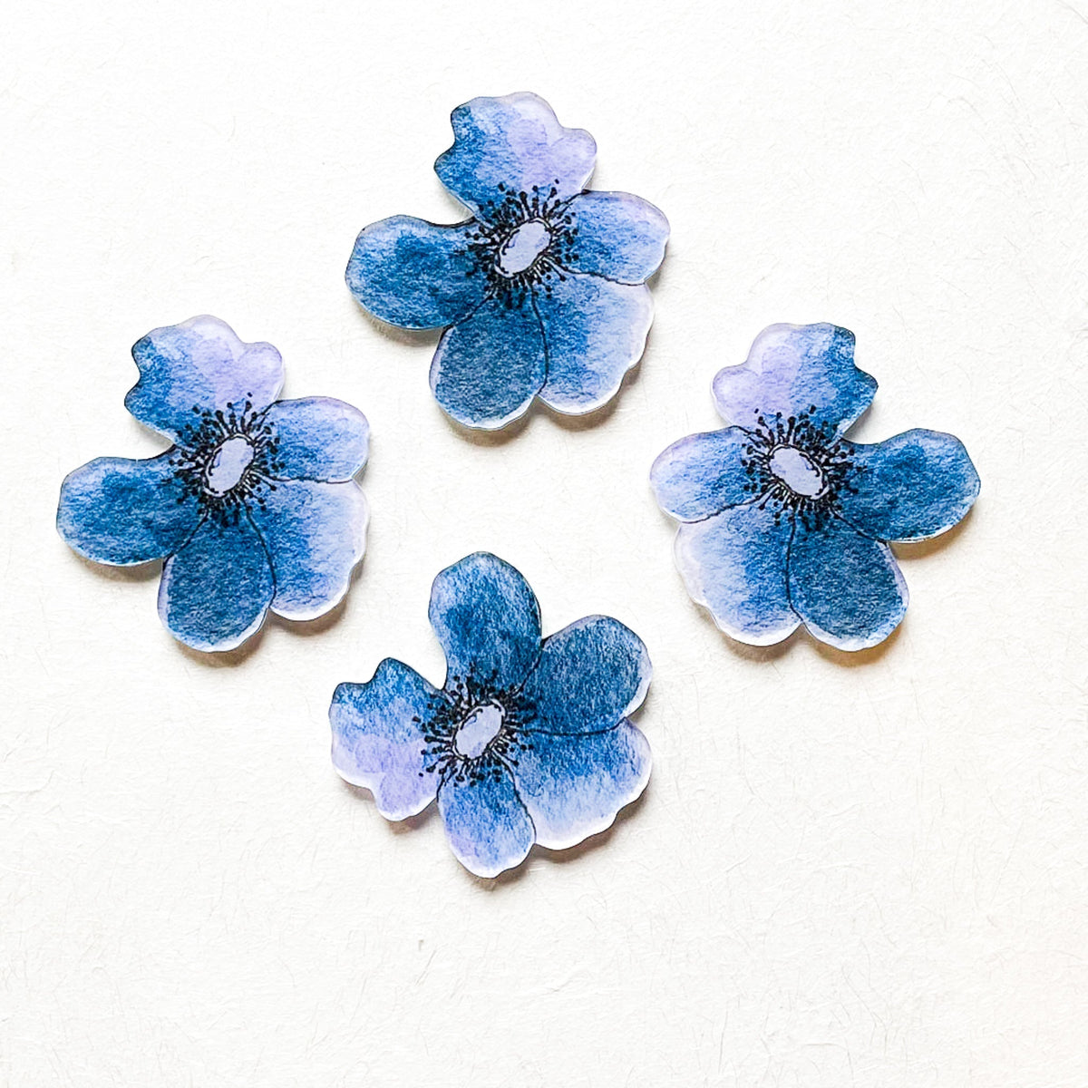 "DEBORAH" FLORAL COASTER SET IN BLUE