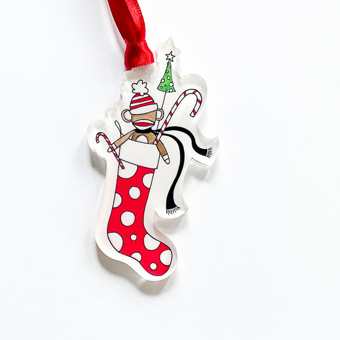 "SOCK MONKEY" Acrylic Ornament