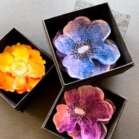 "DEBORAH" FLORAL COASTER SET IN BLUE