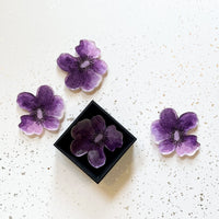"DEBORAH" FLORAL COASTER SET IN PURPLE