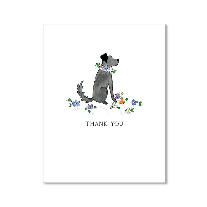 "ZOEY WITH FLOWERS" THANK YOU CARD