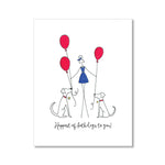 "A GIRL AND HER DOGS" BIRTHDAY CARD