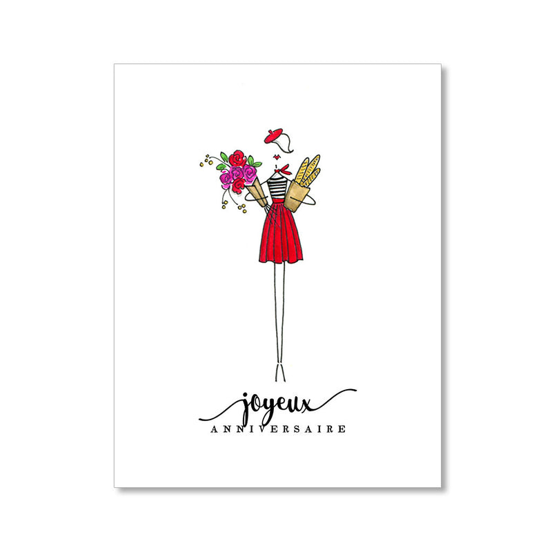 "THE FRENCH GIRL" BIRTHDAY CARD