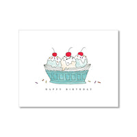 "BANANA SPLIT" BIRTHDAY CARD