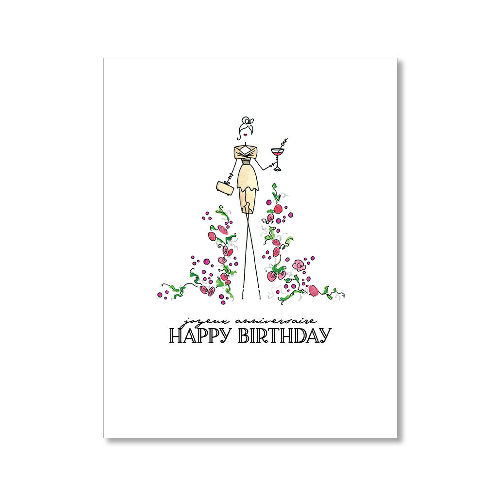 "CHAMPAGNE ANYONE" BIRTHDAY CARD