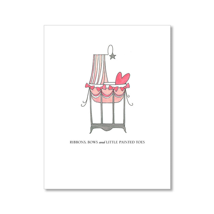 "RIBBONS & BOWS" BABY CARD