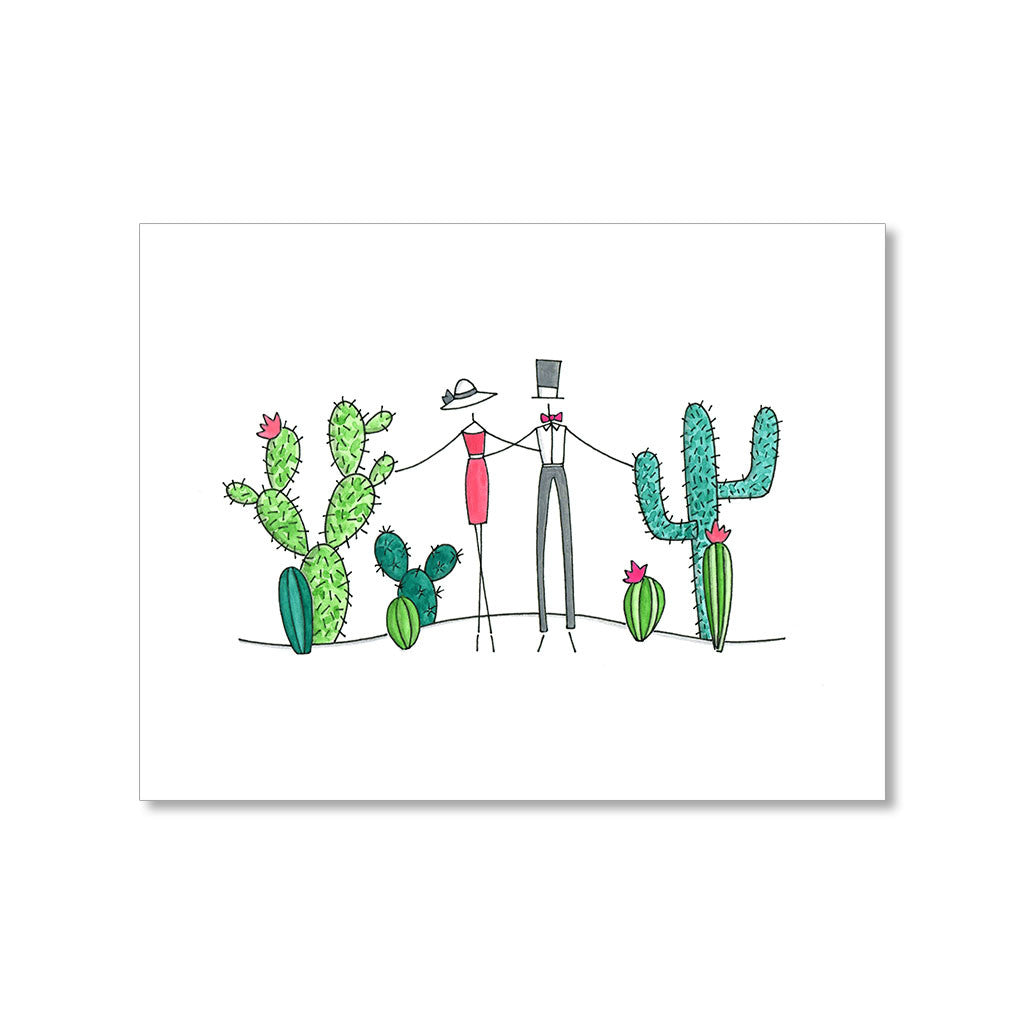 "CACTUS COUPLE" BLANK CARD