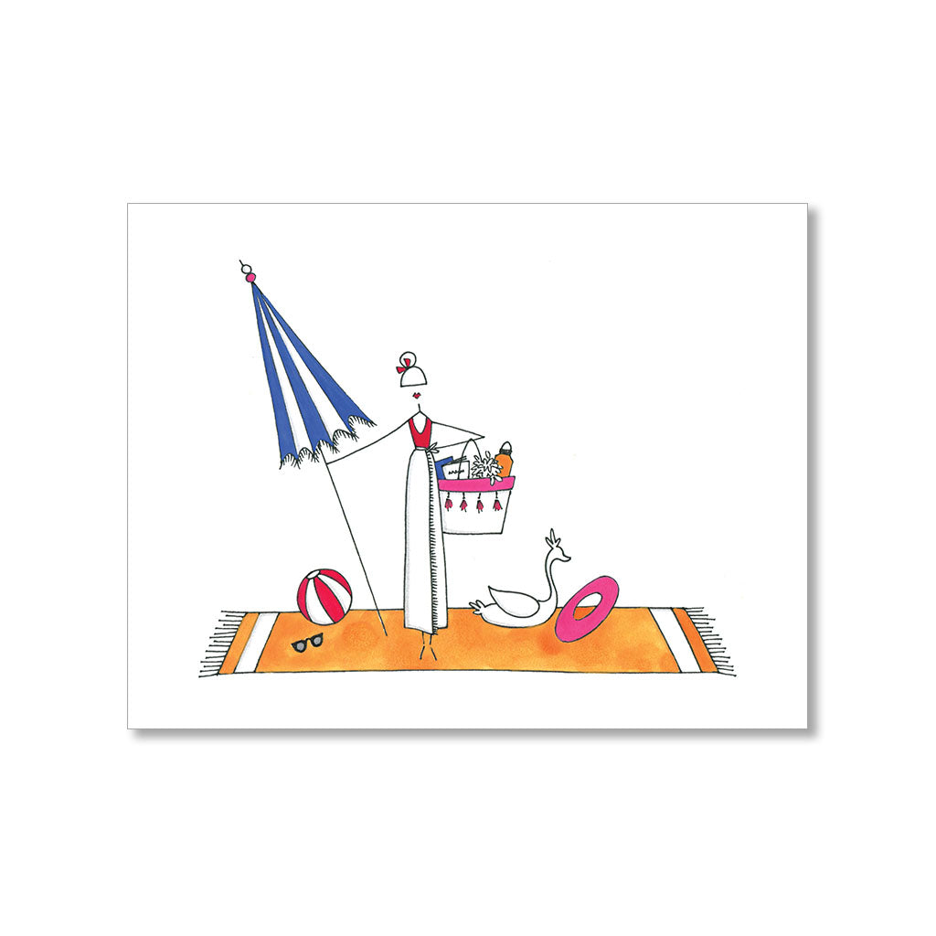 "JULY AT THE BEACH" BLANK CARD