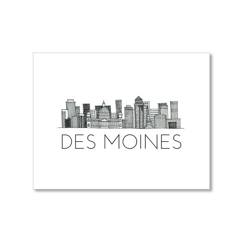 "DES MOINES SKYLINE" BLANK CARD