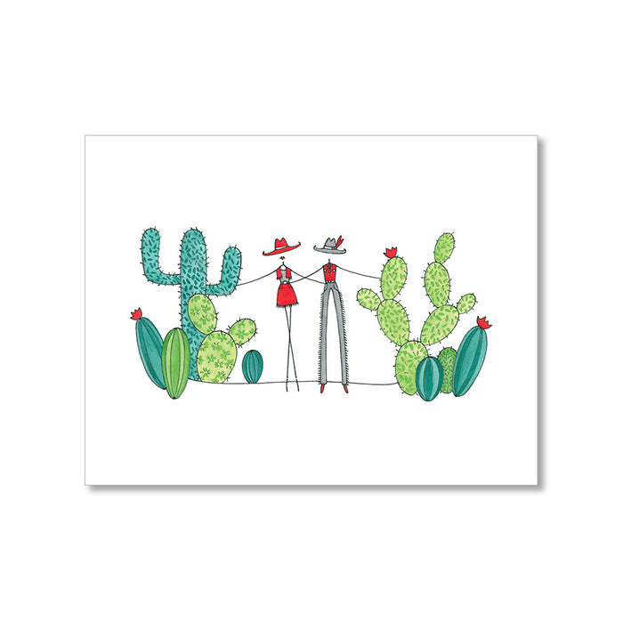 "COWBOYS & CACTI" BLANK CARD