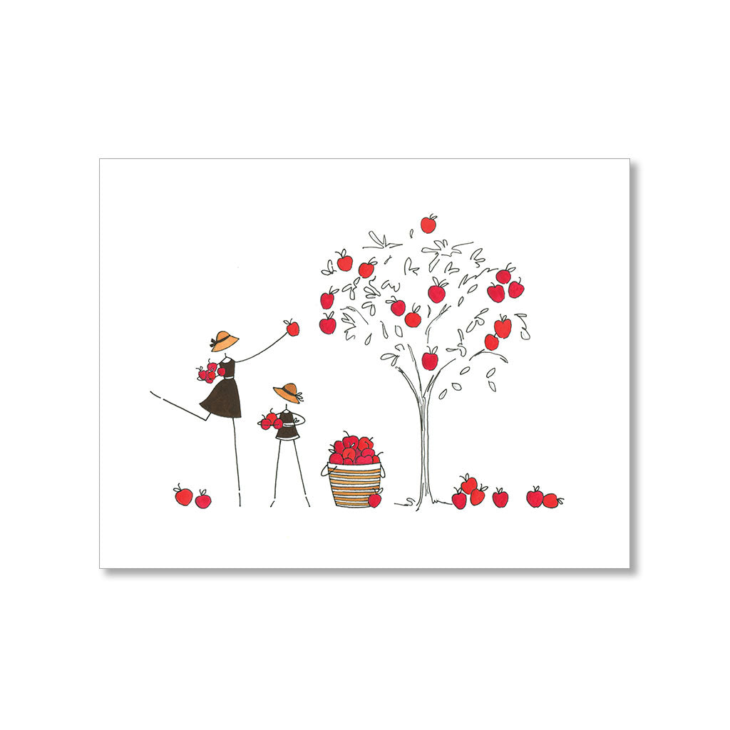 "APPLE PICKING" BLANK CARD