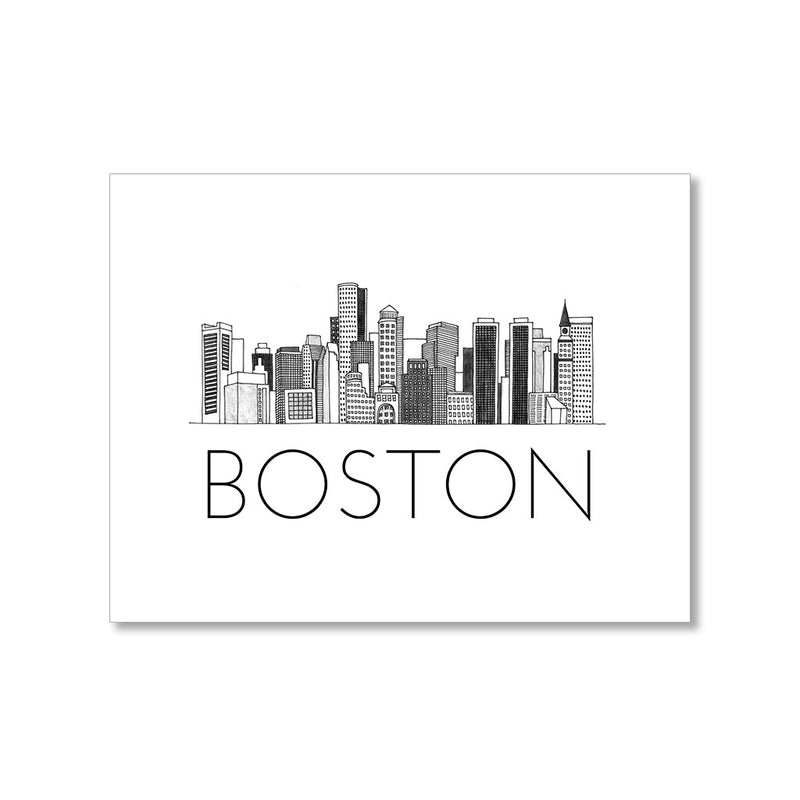 "BOSTON SKYLINE" BLANK CARD