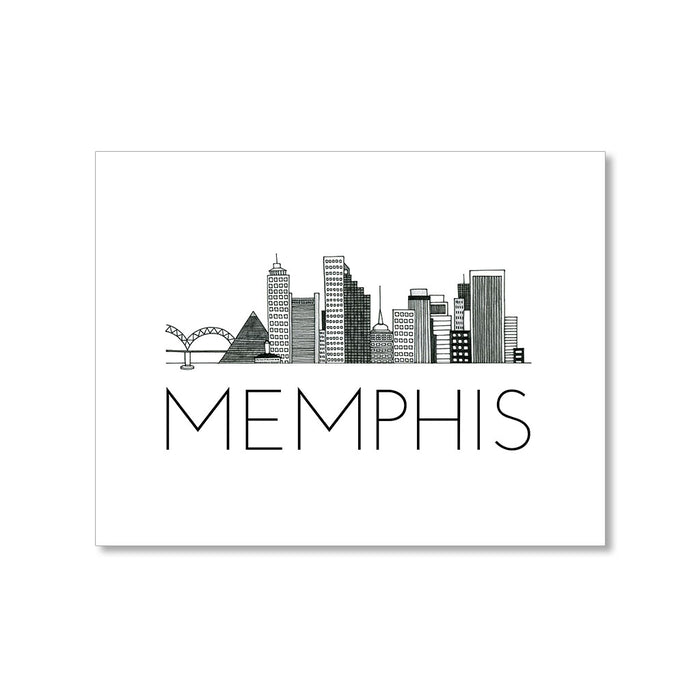 "MEMPHIS SKYLINE" BLANK CARD