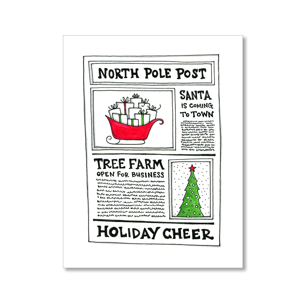 "NORTH POLE POST" HOLIDAY CARD