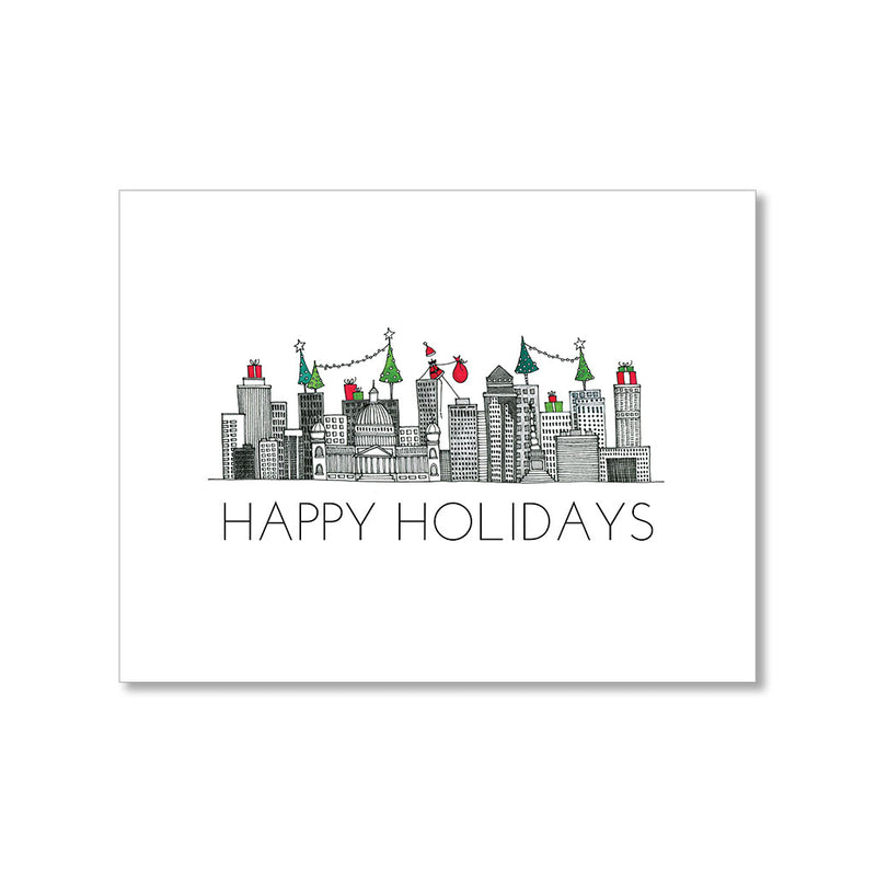 "DES MOINES SKYLINE" HOLIDAY CARD