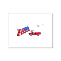 "THE FESTIVE CONVERTIBLE" PATRIOTIC CARD