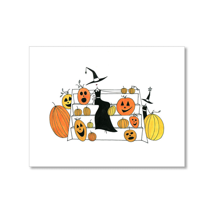 "SITTING PRETTY WITH PUMPKINS" HALLOWEEN CARD