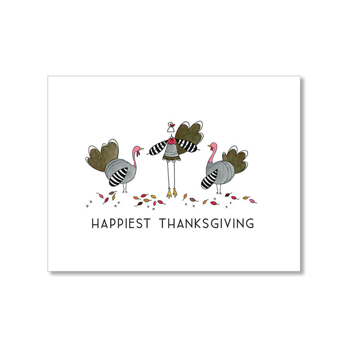 "TURKEY GIRL" THANKSGIVING CARD
