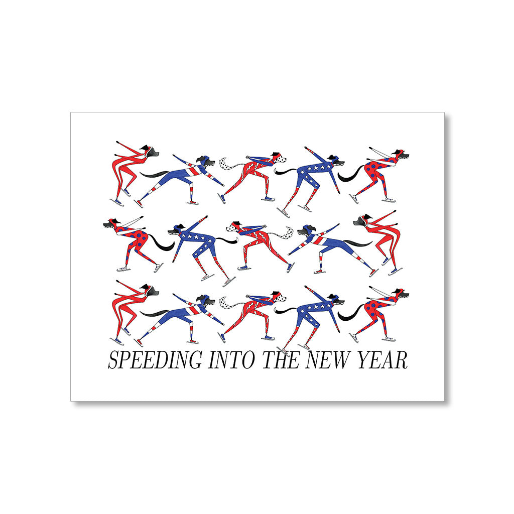 "SPEED SKATING" NEW YEAR CARD