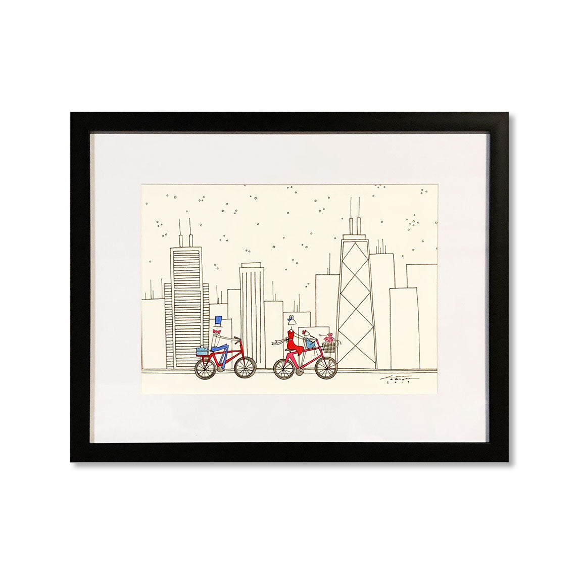 "BIKING THE CITY" ORIGINAL PAINTING