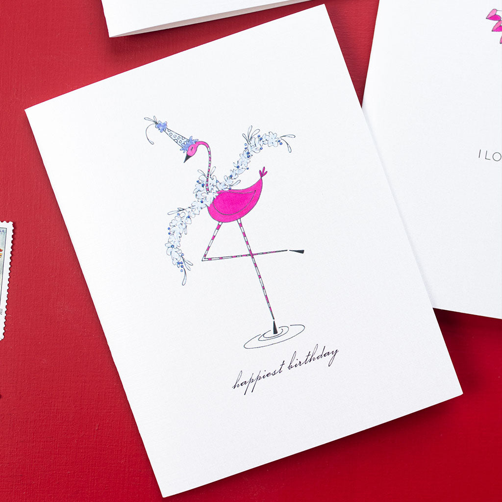 "FESTIVE FLAMINGO" BIRTHDAY CARD