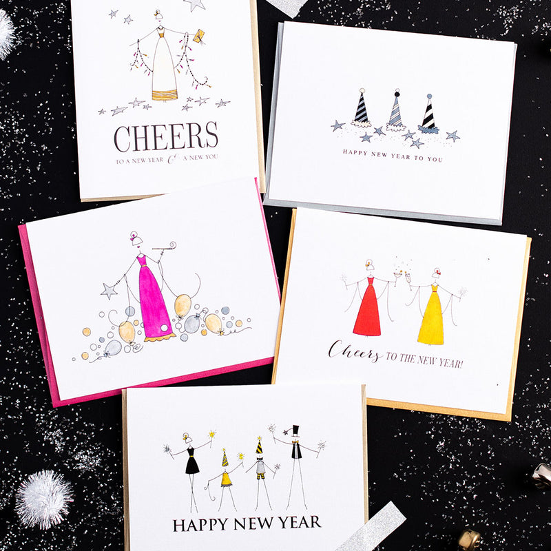 "PARTY HATS" NEW YEAR CARD