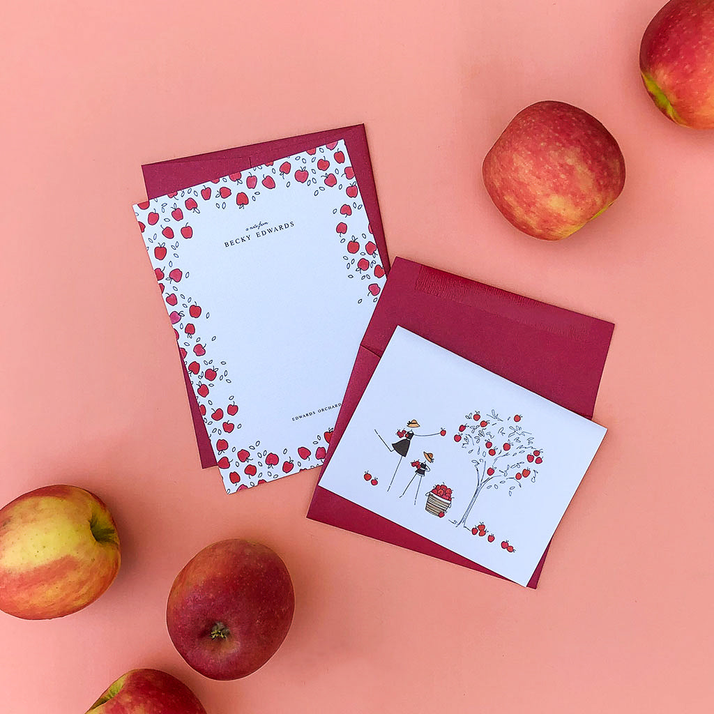 "APPLE PICKING" BLANK CARD