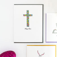 "FLORAL CROSS" EASTER CARD