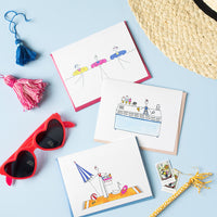 "JULY AT THE BEACH" BLANK CARD
