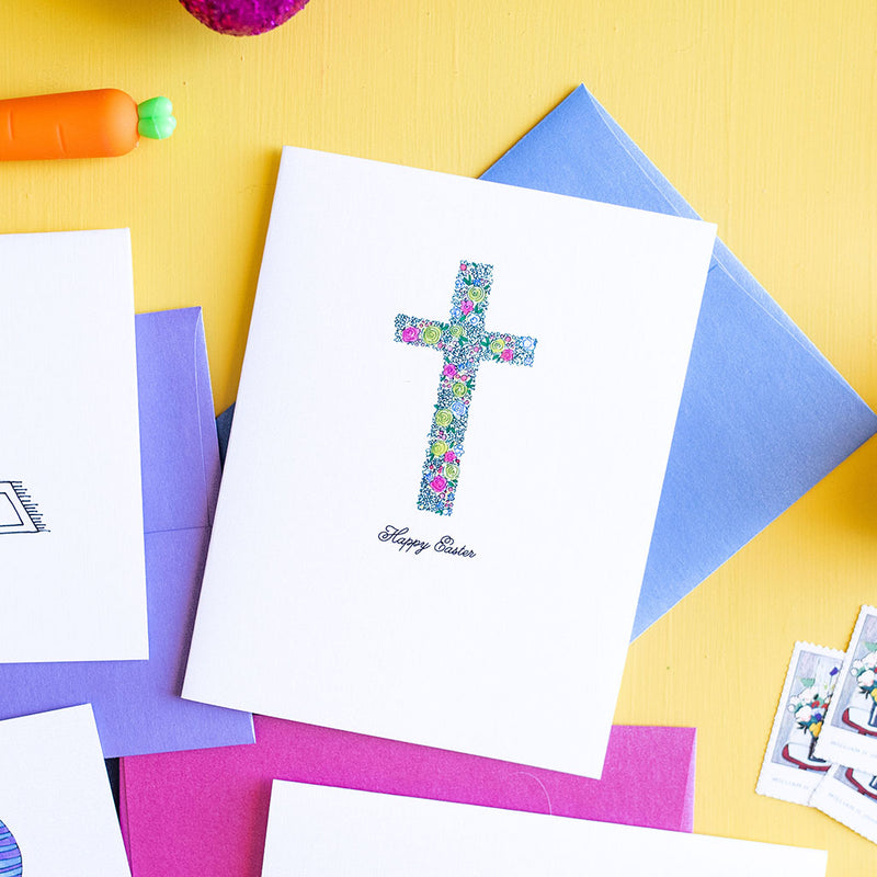 "FLORAL CROSS" EASTER CARD