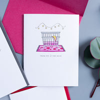 "WHIMSICAL CRIB" THANK YOU CARD