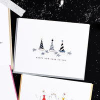 "PARTY HATS" NEW YEAR CARD