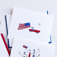 "THE FESTIVE CONVERTIBLE" PATRIOTIC CARD