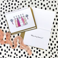 "BRIDESMAIDS" WEDDING CARD