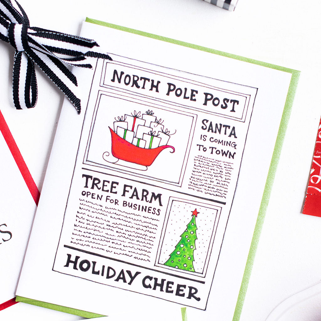 "NORTH POLE POST" HOLIDAY CARD