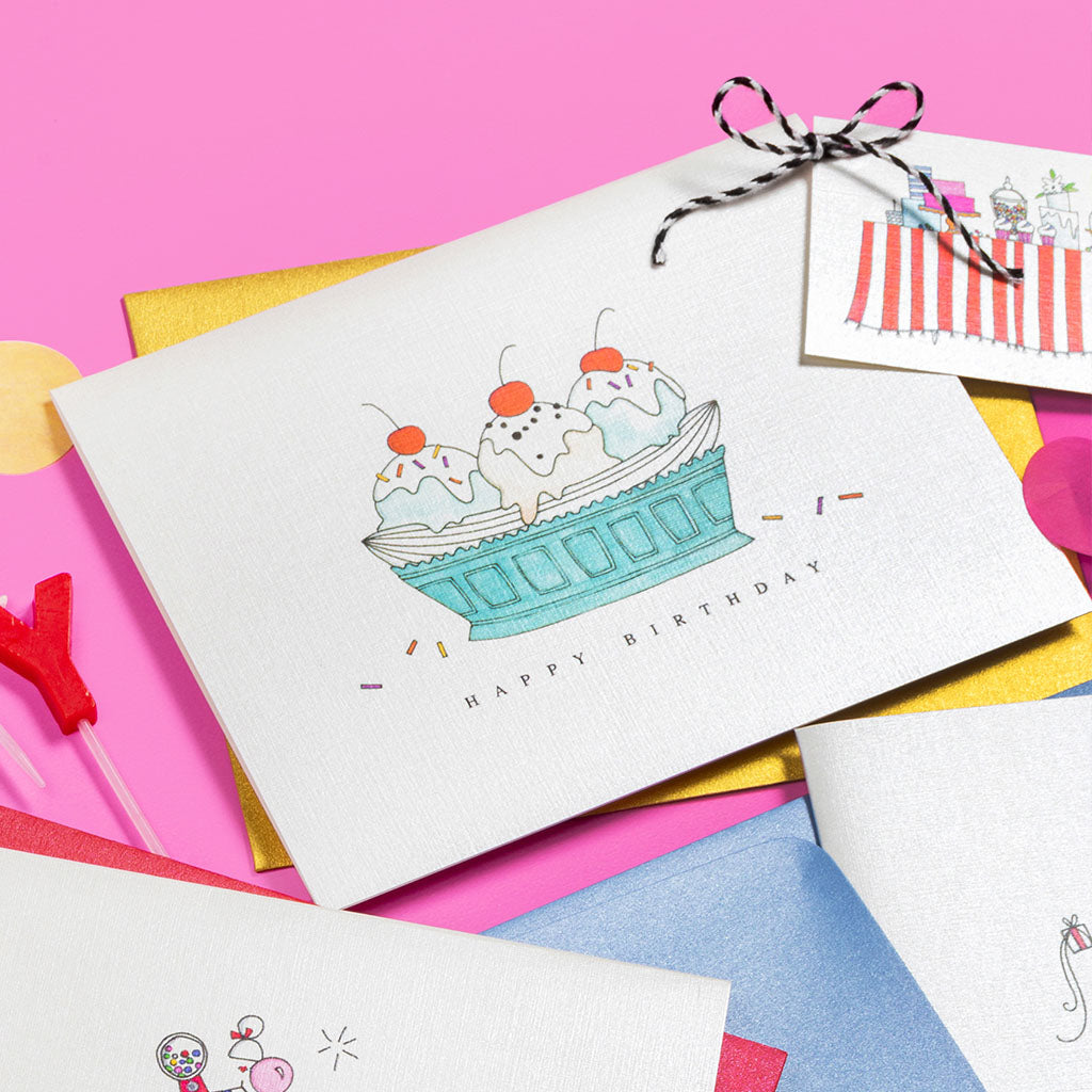 "BANANA SPLIT" BIRTHDAY CARD