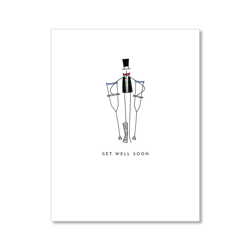 "CRUTCHES" GET WELL CARD
