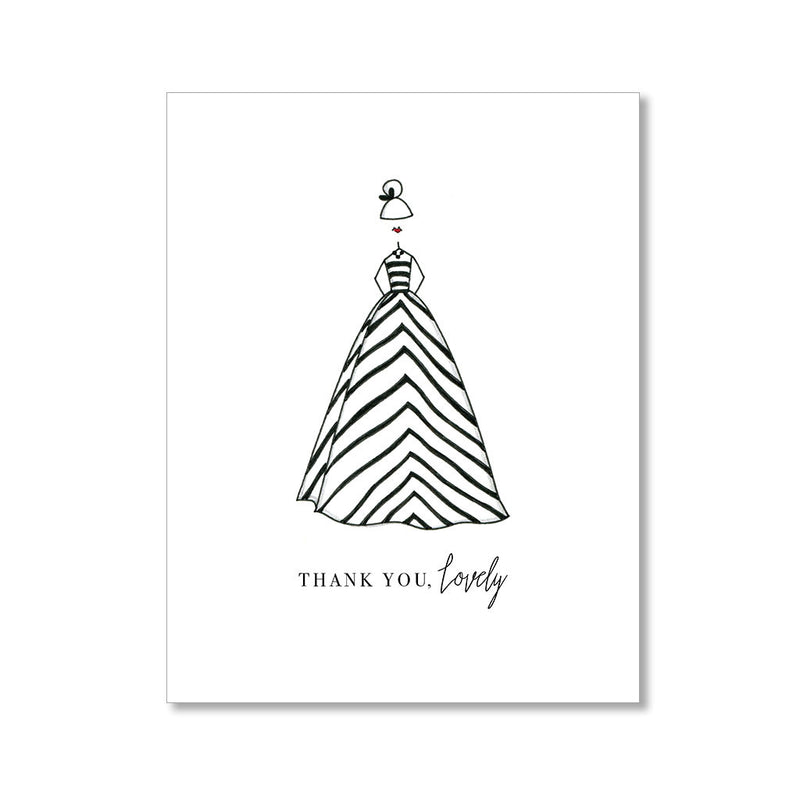 "THE STRIPED DRESS" THANK YOU CARD