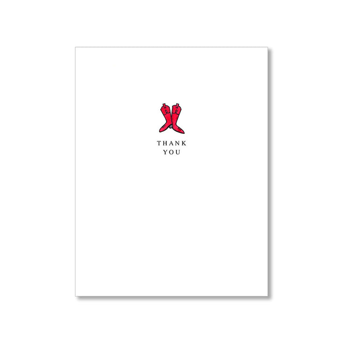 "RED BOOTS" THANK YOU CARD