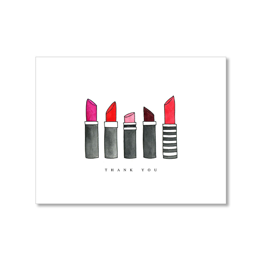 "LIPSTICK" THANK YOU CARD