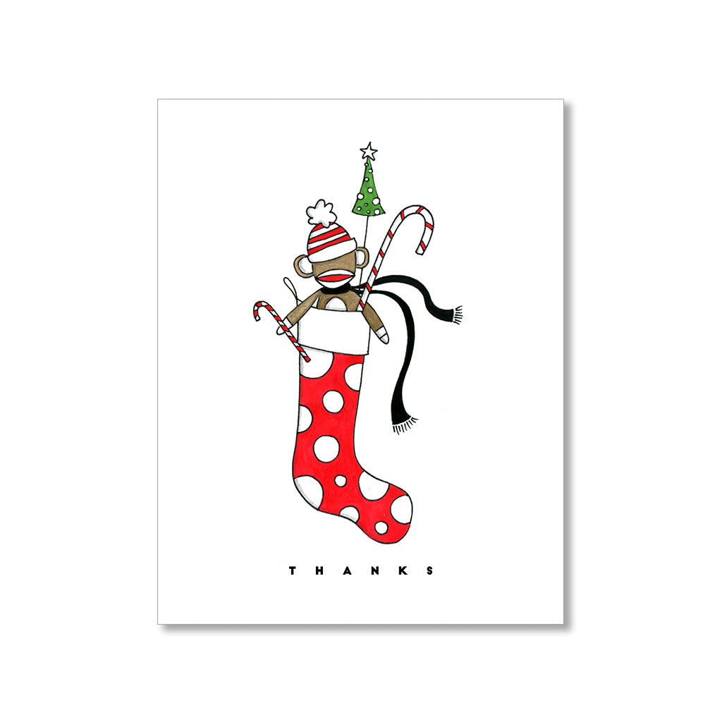 "SOCK MONKEY" THANK YOU CARD