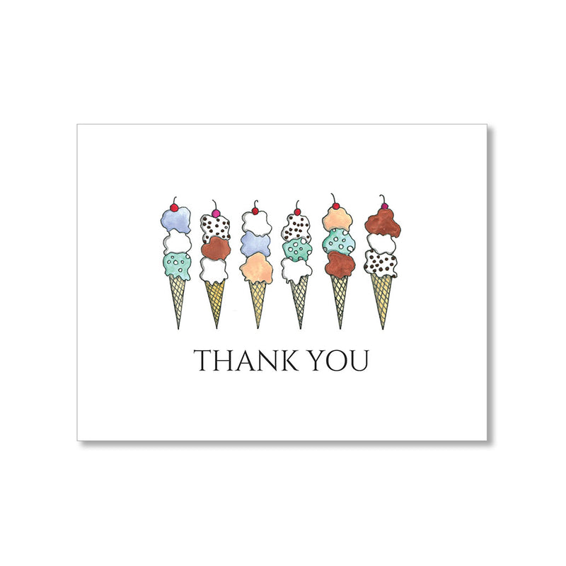 "WAFFLE CONES" THANK YOU CARD