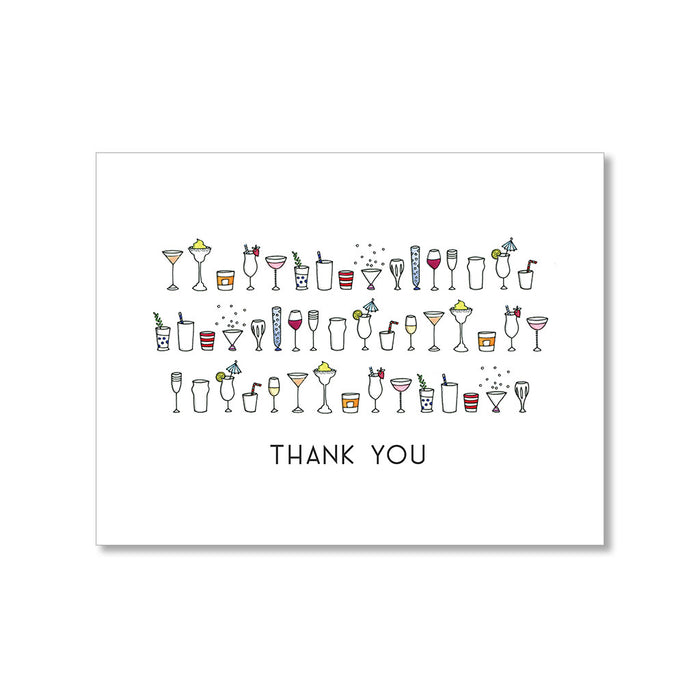 "COCKTAILS" THANK YOU CARD