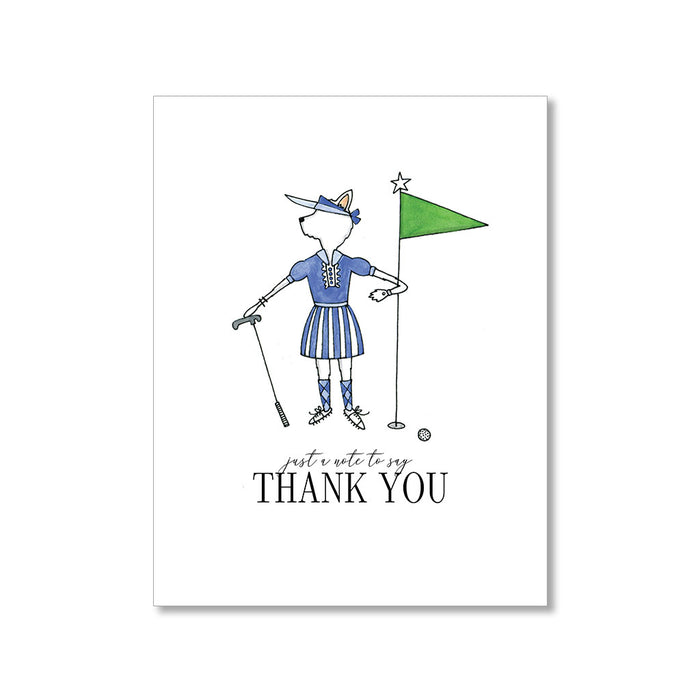 "GOLFING WESTIE" THANK YOU CARD