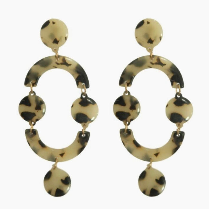 TORTOISE GEO DROP EARRINGS